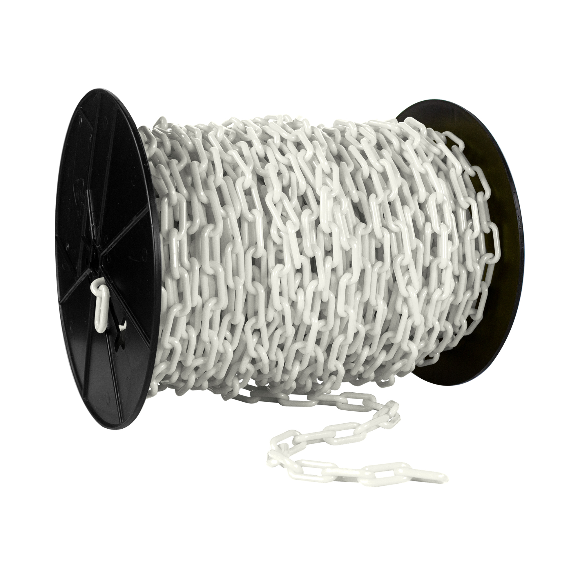 Mr. Chain Plastic Safety Chain — 1.5in. x 200ft., High-Density Polyethylene, White, UV Resistant, Model# 30101